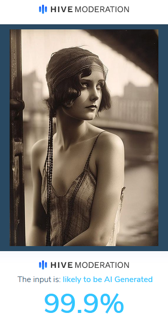 I may need to start a new account just to debunk fake history AI art.
It's flooding the internet and that will only get worse.

No, this is not a real 1920s photo.