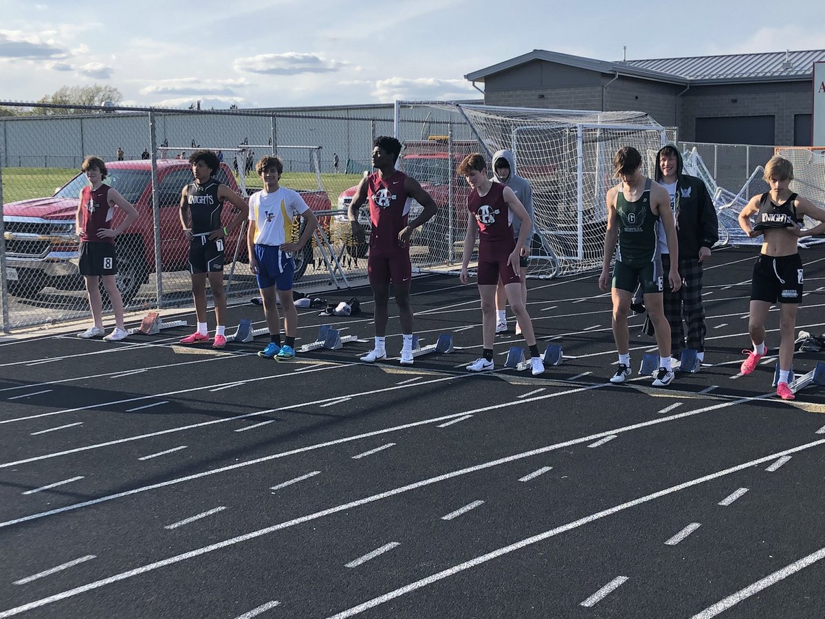 SequoitFootball's tweet photo. WR Marshall Gehrke gets 1st, RB Brandon Marks gets 2nd, DB Skylar Barrett gets 4th tonight in the 110 high hurdles at the ACHS Invite! #footballtrack https://t.co/4XoF5KUsgC