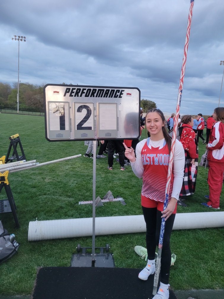 And the school record continues to climb.  Congrats to Julia Sabo for clearing 12 feet tonight.