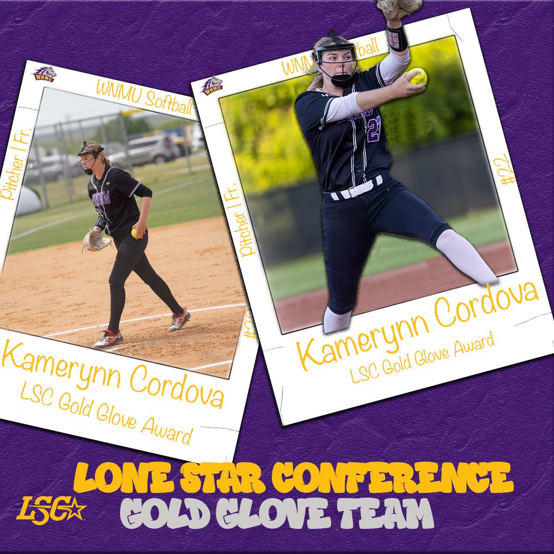 wnmu_sb's tweet photo. Introducing Western New Mexico Softball’s newest Gold Glove Winner, Kamerynn Cordova! 

#RareBreed https://t.co/cGeTUdjyNn