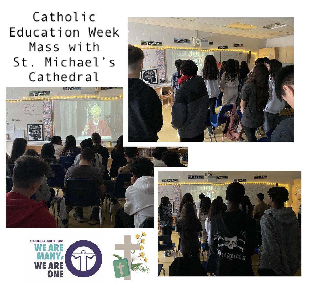 Class2Tweet's tweet image. Day 3 of #DPCDSB_CEW. Ended our day in reflective prayer. Beautiful words about our faith 🙏🏾✝️ @StMikesCathTO #SABFamily #MyCatholicSchool