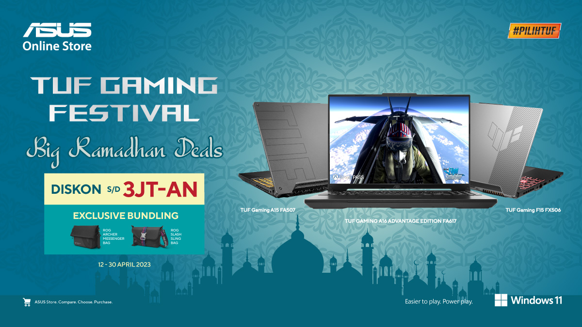 ASUS_Indonesia's tweet photo. BIG RAMADAN DEALS DISKON HINGGA 3 JUTA!
TUF Gaming DISKON hingga 3 jutaan plus exclusive bundling ROG Archer Messenger Bag dan ROG Slash Sling Bag, hanya di bulan Ramadan ini!
Yuk tunggu apa lagi? Check out sekarang juga di ASUS Online Store!
#ASUSID #ASUSOnlineStoreID https://t.co/SdMmpvQ4zH