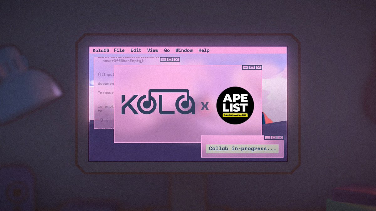 TheApeList_'s tweet photo. 🎉 WL GIVEAWAY 🎉

We are giving away 1x whitelist for Kola!

To Enter:

✅ Follow @TheApeList_ &amp; @0xKola 
✅ Like &amp; Retweet
✅ Tag 3 NFT Friends

Winners in 24 hours ⏰ https://t.co/Y3TWP6at5Q