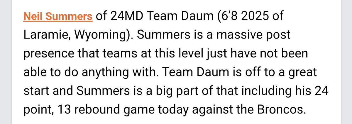 Some recent well deserved recognition for our big guy <a href="/_neil_summers/">Neil Summers</a>. Continues to dominate the glass and pts in the paint! #24MDTeamDaum