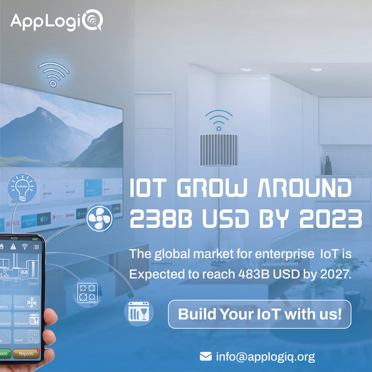 AppLogiQ's tweet image. The worldwide market for enterprise IoT solutions is growing rapidly📈 , driven by businesses seeking to leverage this technology for innovation and efficiency gains. 

#IoT #InternetofThings #enterpriseIoT #markettrends #revenuegrowth #appdevelopment #technology #applogiq