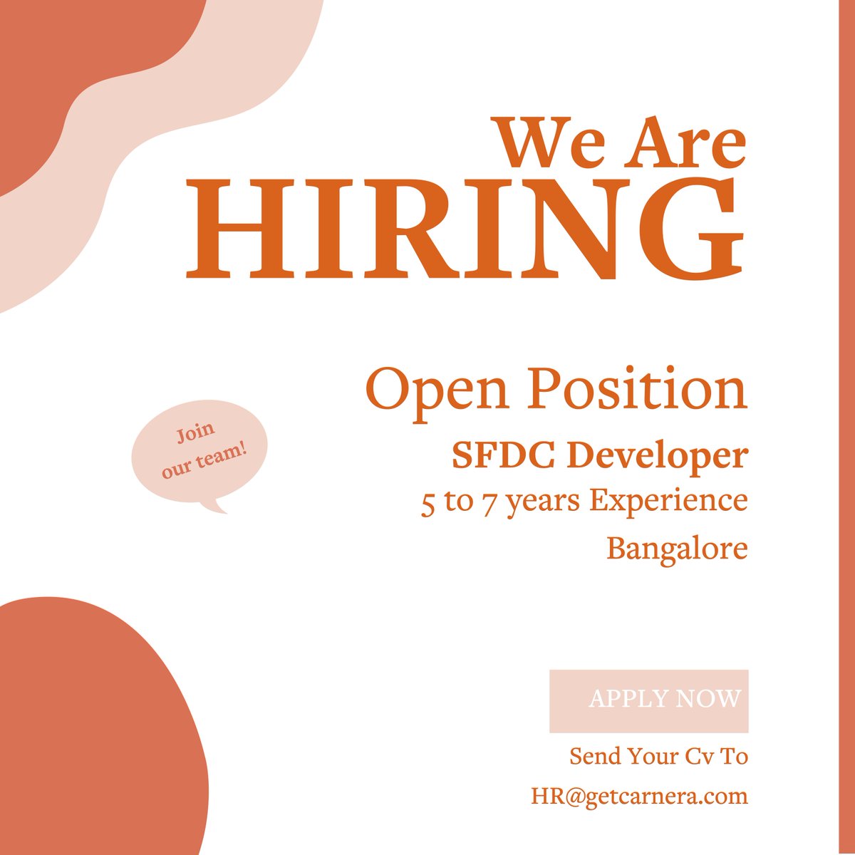 carnera_tech's tweet photo. We have several job openings available and are actively seeking candidates to join our team. Currently, we are looking to hire SFDC Developers, and you can find more information about this role on our website at https://t.co/bMXdMwD5YY.

#NowHiring #JoinOurTeam  #WorkWithUs https://t.co/5d9romZLY2