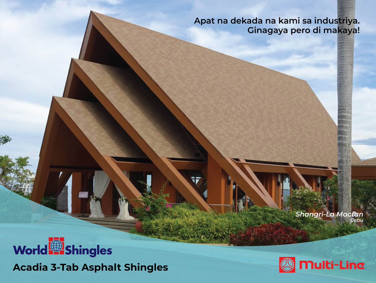 MultiLineQC's tweet photo. WorldShingles
Acadia 3-Tab Asphalt Shingles

Multi-Line's WorldShingles brings the look of nature to your homes, resorts and other structures.

Your own special place will find WorldShingles a pleasing enhancement too.

Website: www. https://t.co/2RanVKRvDW https://t.co/espyIFaLIC