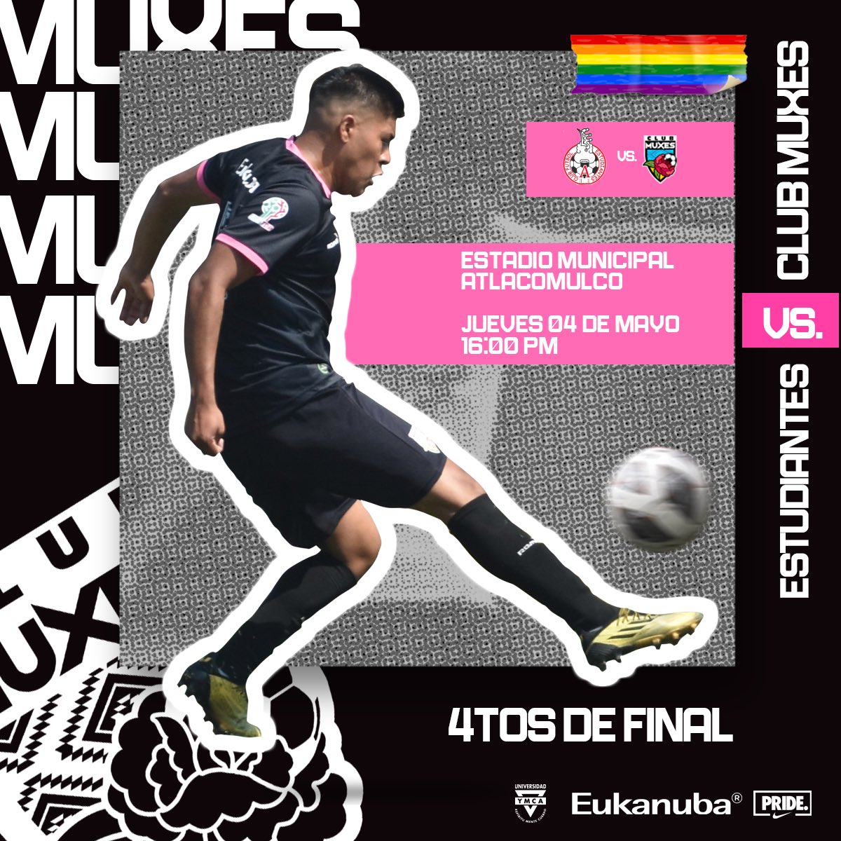 clubmuxes's tweet photo. 🔥🔥 JUGUEMOS JUNTOS POR LA VICTORIA 🔥🔥

⚽️ Cuartos de final ida @LigaTDP 
🆚 Estudiantes 
🗓️ Jueves 4 de Mayo
⏰ 16:00 pm 
🏟️ Estadio Municipal de Atlacomulco 

¡Vamos, familia! ❤️

#PorUnDeporteSinEtiquetas 🏳️‍🌈🏳️‍⚧️
#PrideNetwork
#EukanubaMuxes 
#HastaSerCampeón
#CrecemosJuntos https://t.co/30OKpRGWBB