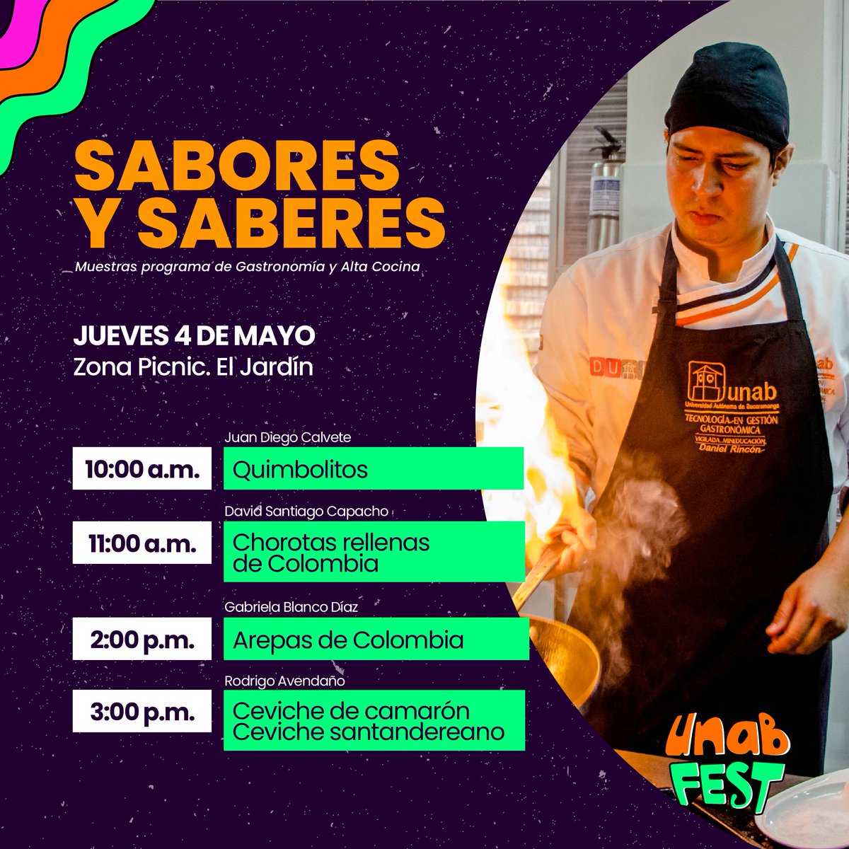 unab_online's tweet photo. ¡Disfruta al máximo del #UNABFest 🤩! Del 4 al 6 de mayo, vive la emoción de este festival en nuestros #CampusUNAB. Te presentamos algunos eventos destacados para hoy. 👇

Revisa la programación completa aquí ➡️: https://t.co/zJhGB7QtpT

#ViveLaU #ComunidadUNAB https://t.co/uXVxvfwOLp