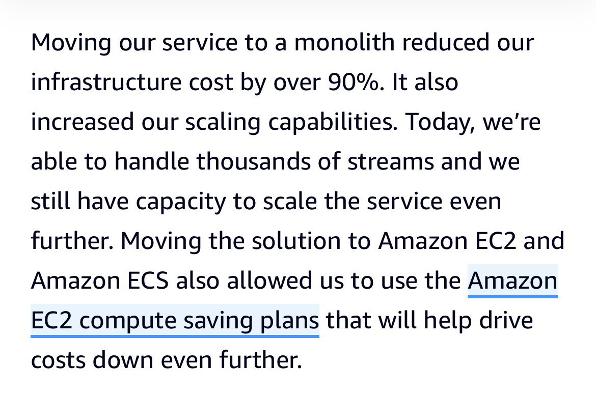 zackkanter's tweet photo. jfc the prime video team absolutely kneecapped AWS serverless https://t.co/idJZmdxKUo https://t.co/5zM2p7fyI8