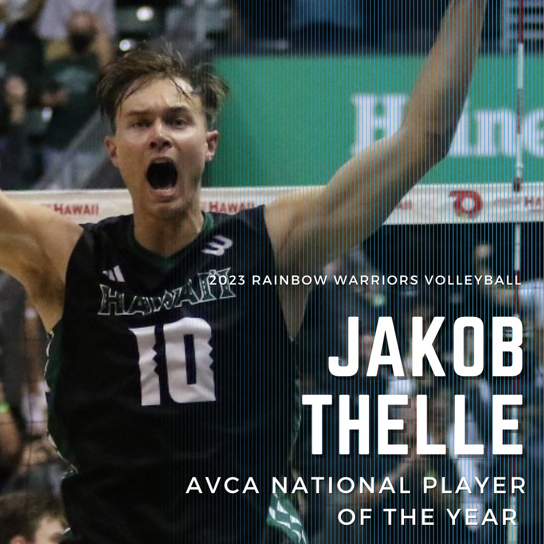 KyleChinen's tweet photo. #HawaiiMVB setter Jakob Thelle is the 2023 AVCA National Player of the Year!
#GoBows #LethalLefty #DefendingTheTitle #HNN https://t.co/P3gmentvk3