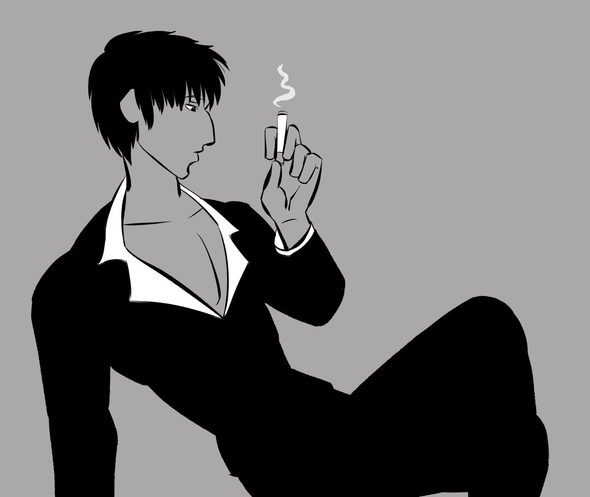 queazle's tweet photo. Contemplating. #TRIGUN #wolfwoodwednesday #NicholasDWolfwood https://t.co/LshQPWUxaw