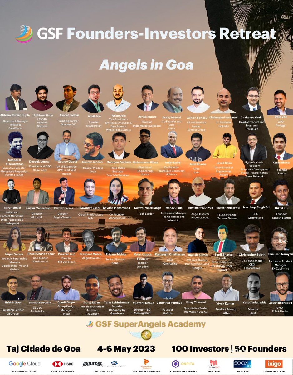 rajeshsawhney's tweet photo. Angels in Goa 

May 4-6: Ear-Sleep-Drink Startups https://t.co/gZ3uSN80dR