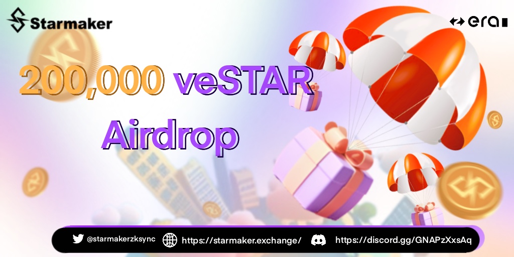 starmakerzksync's tweet image. 🔥Thrilled to announce our Airdrop on @zkSync__era !  Participate in the test to earn 200,000 veSTAR token airdrops rewards.
Read more 👇👇👇
medium.com/@starmakerzksy…
#zkSync #Starmaker #Testnet #Rewards
