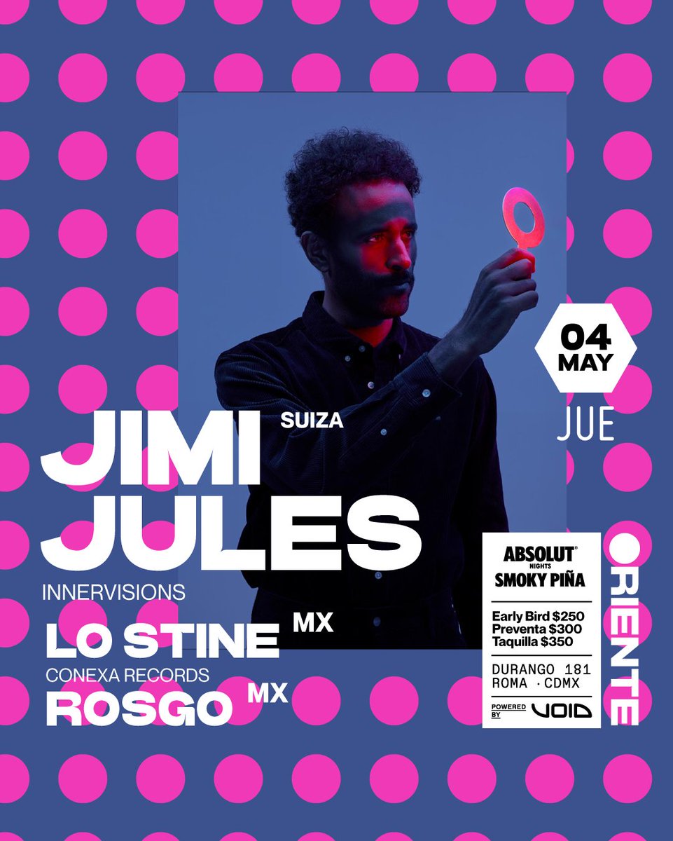 NochesElectroMx's tweet photo. Este Jueves Jimi Jules en Ciudad De México⚡
4.Mayo.2023 #CDMX
Gana una cortesía▶️ https://t.co/gesaFBKx1x
#BarOriente https://t.co/vDImjILQ6r