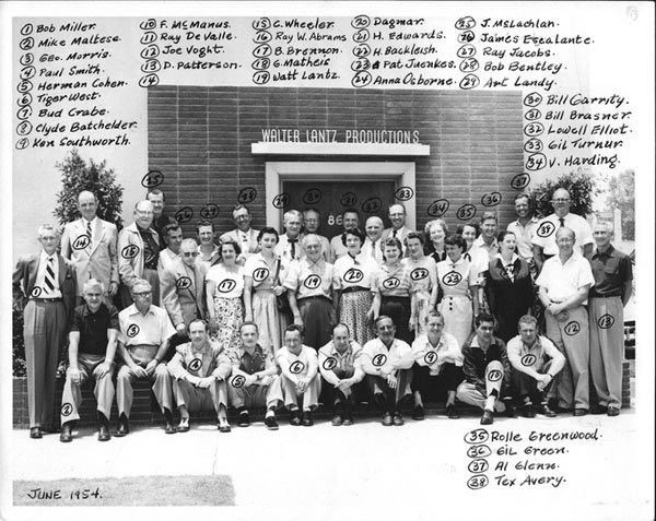 Walter Lantz Production staff (June 1954)