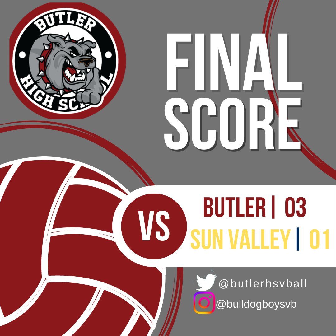 Butlerhsvball's tweet image. Butler boys volleyball defeated Sun Valley 3-1! Check us out at home tomorrow for senior night vs AK! Let's Go Bulldogs!!!
