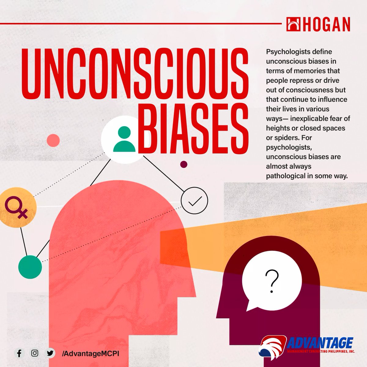 A person’s performance as a leader will be improved by some understanding of his/her unconscious biases.

READ MORE: facebook.com/photo/?fbid=18…

#HoganAssessments #AdvantagePH #UnconciousBias