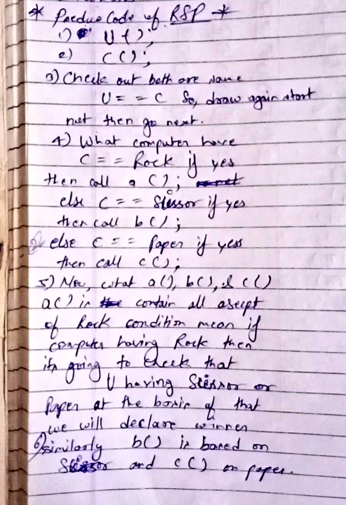 Nitesh_sah_20's tweet image. First #pseudocode for RSP😅