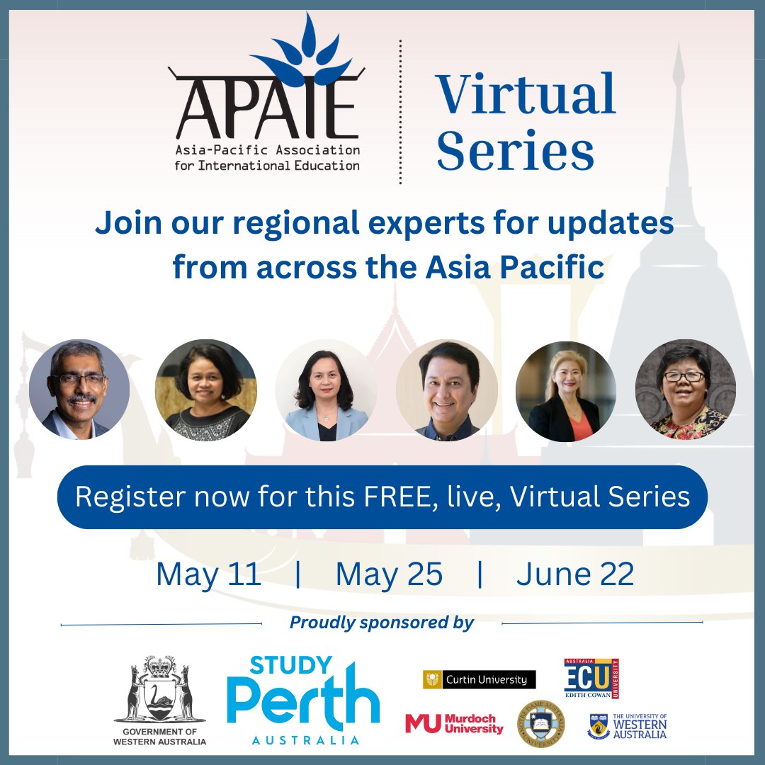 Join us for the APAIE 2023 Virtual Series and engage with regional experts for live updates from Thailand, Vietnam, India, the Philippines, Indonesia, and the Pacific. The Virtual Series is FREE and open to everyone. Register now! #APAIE2023 apaieconference.net/virtual-series