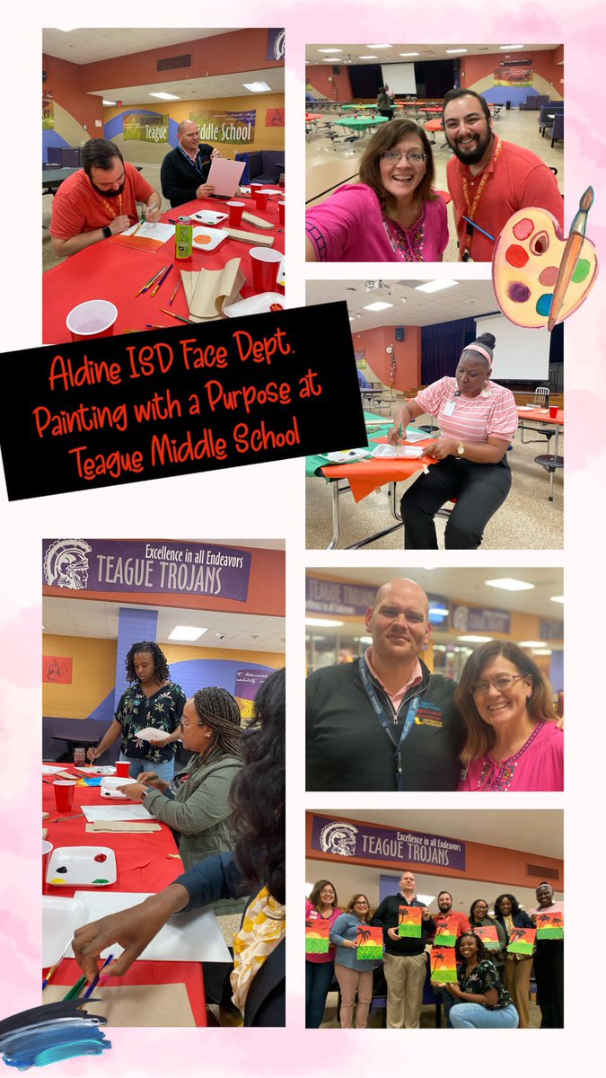 <a href="/Aldine_FACE/">Aldine ISD Family and Community Engagement</a> had the last Painting with a Purpose <a href="/TeagueMS_AISD/">Teague Middle School</a> ! Thank you <a href="/gwschattle281/">Dr. Gerald W. Schattle 🎓📚📝🚌</a> &amp; Face Liaison/teacher <a href="/apbice/">Aiden Bice</a> for painting with us! <a href="/mlescalante1/">Martha Escalante, Ed.D</a> <a href="/ll_abrams/">LaTashia Abrams</a> <a href="/NancyLGauthier/">Nancy Gauthier</a> <a href="/teachwynn/">Mrs.Wynn-Scott,MA</a> What a wonderful teacher <a href="/AndreaVenson/">Andrea Venson</a> ! <a href="/Only1sheleah/">Sheleah Reed</a> <a href="/drgoffney/">Dr. LaTonya M. Goffney</a>