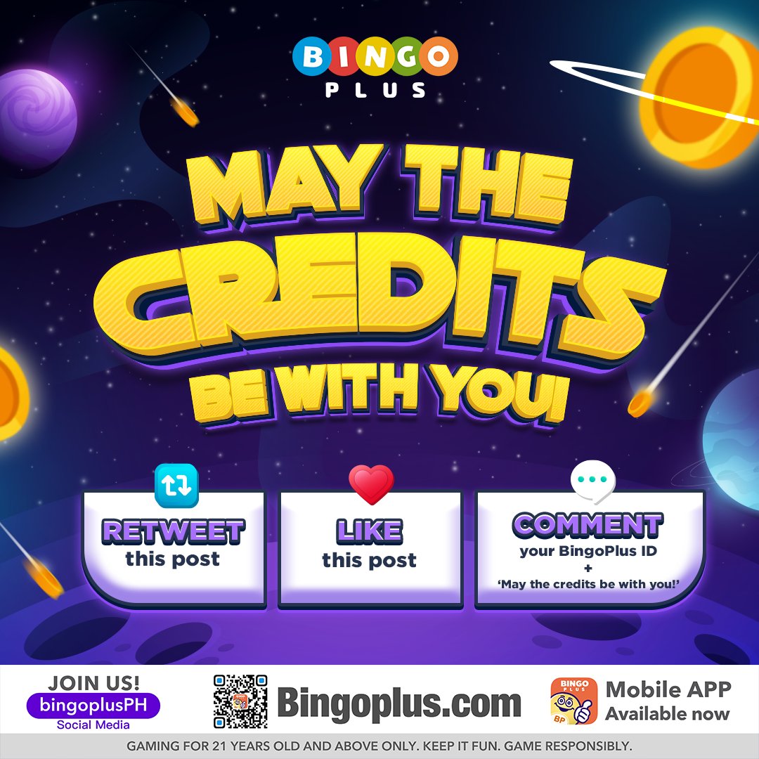 Bingoplusph's tweet photo. BingBing: Ang credits ay sumaiyo
Tugon: At sumainyo rin.. 

Sundin lamang ang mechanics para sa chance na manalo ng FREE game credits!

#BingoPlus #BingoSaSayaPlusSaPanalo #giveaway #jackpot https://t.co/YYhqtSFvrB
