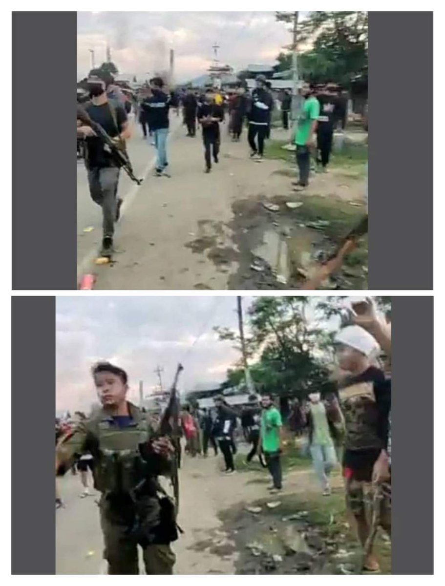 Yesterday evening Kukis burning houses of Meitei in Torbung area. They bring Ak 47 to the so called Peace Rally in Churchandpur and Torbung areas. 
<a href="/ndtvindia/">NDTV India</a>
<a href="/BBCBreaking/">BBC Breaking News</a>
<a href="/thewire_in/">The Wire</a>
<a href="/narendramodi/">Narendra Modi</a>
#SaveMeitei
#SaveMeetei
#manipurisburning