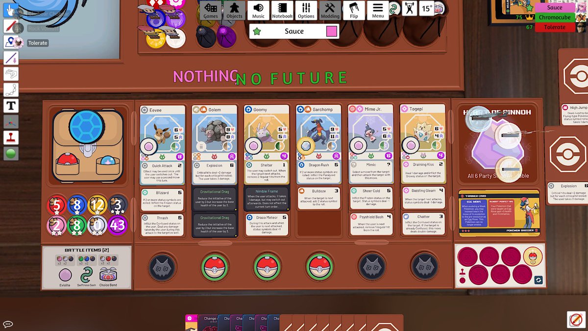 KoHearts's tweet photo. I keep forgetting to post these, so here's my fun little pokemon tabletop final teams! They really reflect me as a person tbh. https://t.co/F7X9U3YstO