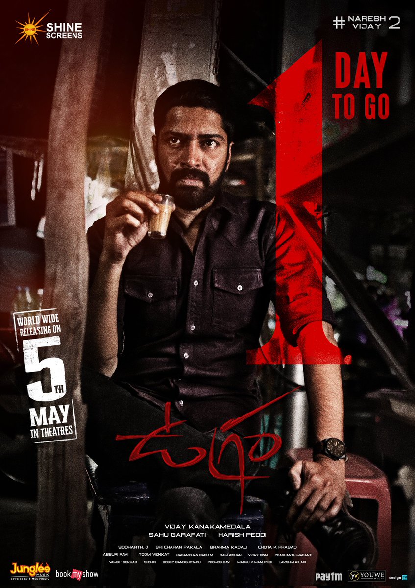 The calm before the Massive storm ❤️‍🔥

#Ugram Grand release Tomorrow 💥💥

Book your tickets now!
- linktr.ee/UgramTickets

#UgramOnMAY5th
<a href="/allarinaresh/">Allari Naresh</a> <a href="/mirnaaofficial/">Mirnaa</a> <a href="/DirVijayK/">Vijay Kanakamedala</a> <a href="/sahugarapati7/">Sahu Garapati</a> <a href="/harish_peddi/">Harish Peddi</a> <a href="/SricharanPakala/">Sricharan Pakala</a>  <a href="/jungleemusicSTH/">Junglee Music South</a>