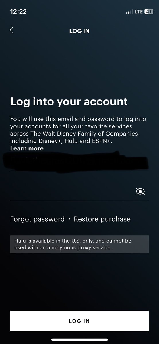 Jstein_329's tweet photo. @hulu can’t log into my account. “Says not available in my region.” I literally live in Michigan. So I logged out to try again and it says this.. like cmon https://t.co/pbD2zBApRa