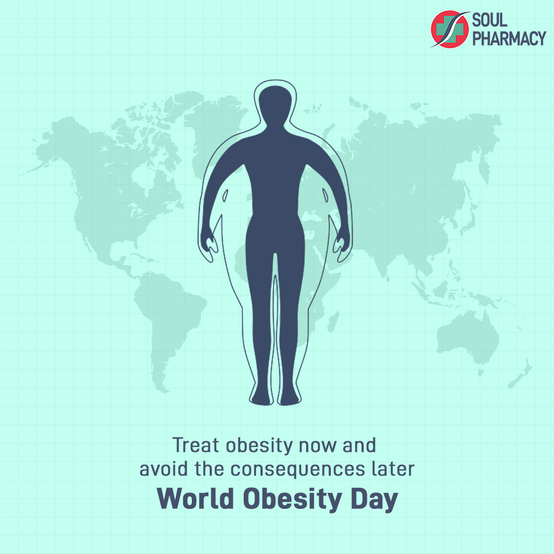 Obesity is a complex issue that affects individuals and communities worldwide. On this World Obesity Day, Let's take an action for Healthier future. ❤

#soulpharmacy #pharmacy #pharmacyindia #WorldObesityDay #ObesityAwareness #HealthyChoices #ActiveLifestyles #PreventionIsKey