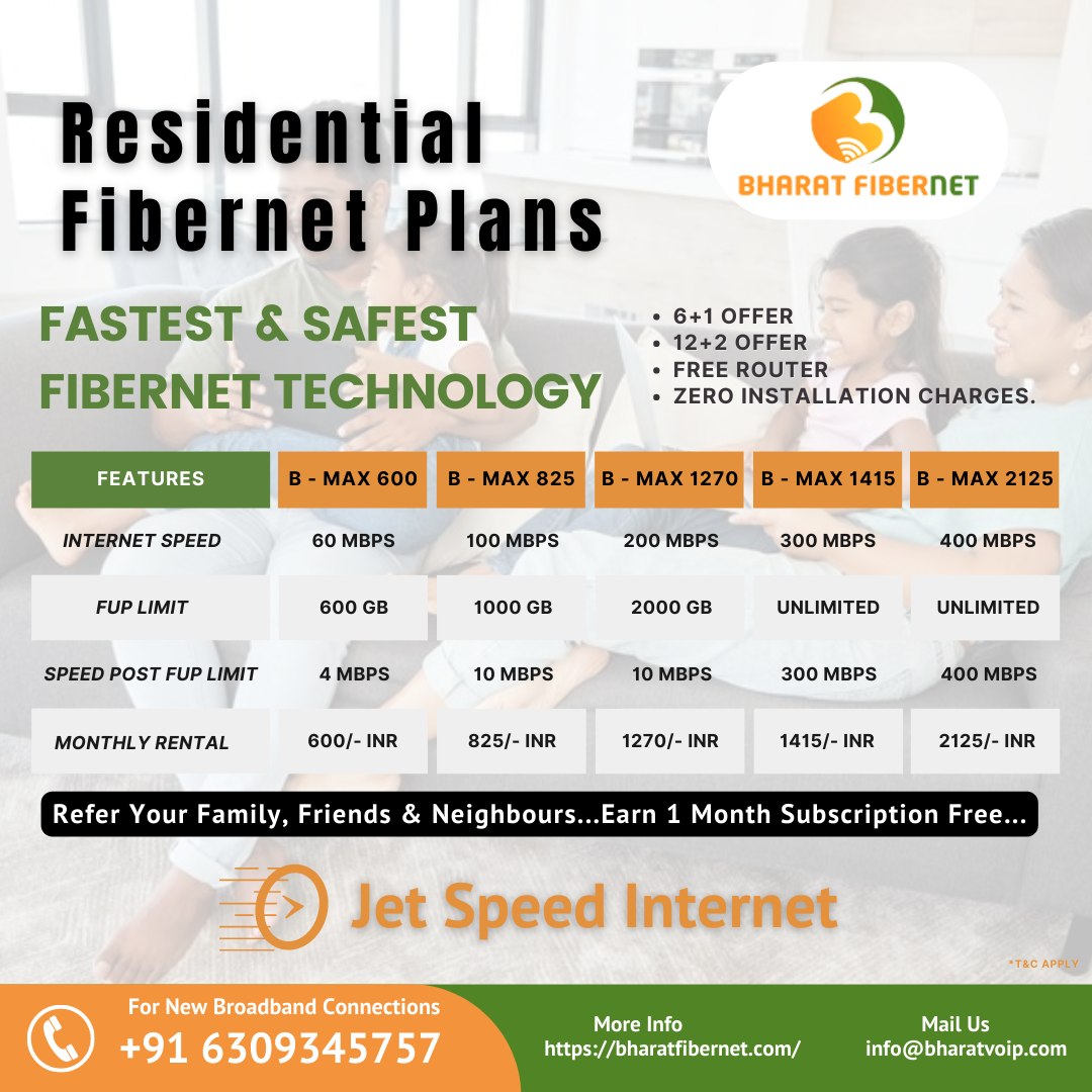 BharatFibernet's tweet photo. Now #Experience The #FastestFiberNet Services In #Hyderabad.....
#BharatFiberNet #BestHomeInternetServices #ResidentialBroadbandServices
✅#FreeRouter
✅#ZeroInstallationCharges
✅#NoBuffering
✅#SuperFast
✅#BudgetFriendlyPlans
✅Equal Download & Upload Speed
✅Secure & Safe https://t.co/ErZaqsEe7o