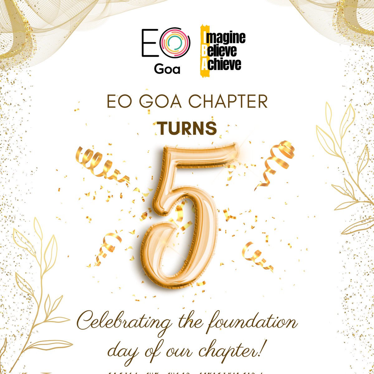 HIP, HIP, HURRAY! 🎉✨
The #EOGoaChapter was founded on this day, on 4th May 2018. It has been a wonderful journey of FIVE amazing years, and we look forward to many more years to come ahead!

Cheers to the entire #EOGoaFamily! 🥂

#ImagineBelieveAchieve #EOGoa