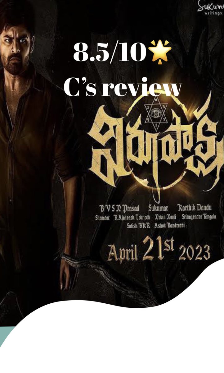 review_c's tweet photo. Virupaksha
Verdict : 8.5/10🌟
Rating : Now that’s called a nicely made horror-suspense- thriller with some excellently projected concept
#csreview #virupaksha #saicharan #saitej #saidharamtej #samyukthamenon #ajay #kartikvarma #movie #moviereview #tollywood #sunil #movies # https://t.co/61Ek4iJBbO