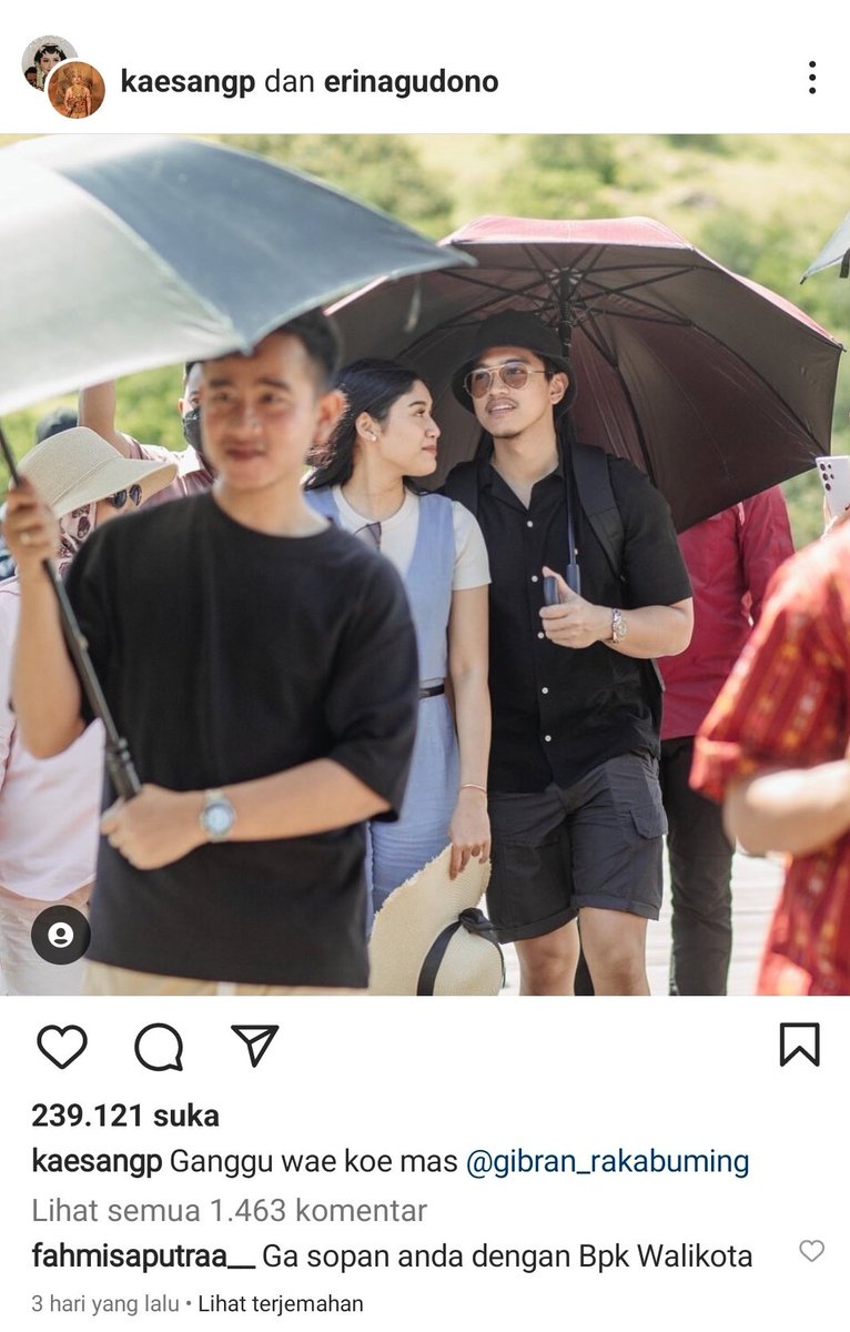 ironepp's tweet photo. Yang lagi rame di Instagramnya mas @kaesangp katanya pak walikota @gibran_tweet ganggu di foto.
Ini mas saya edit biar gak ganggu 😅🙏 https://t.co/tzmktkrvb8