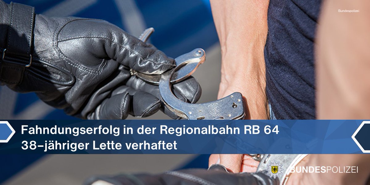 bpol_nrw's tweet photo. #Bundespolizei #Kleve #Gronau - #Haftbefehl - 38-jähriger #Lette in der RB 64 verhaftet. Der Gesuchte wurde dem #Amtsgericht #Borken übergeben.
Zur Pressemitteilung:
🗞️https://t.co/XRSQS7Fra8
*Eß https://t.co/EsVPnk5sgg