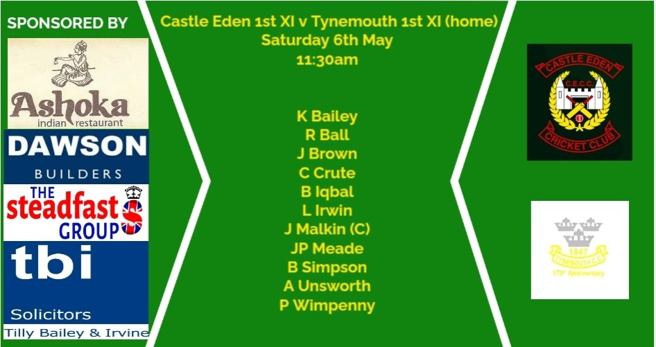 CECC_official's tweet photo. Weekend team news 🏏#ute @neplcricket @TynemouthCC @ShotleyCricket @SacristonCCC https://t.co/R1eAj6RUWr