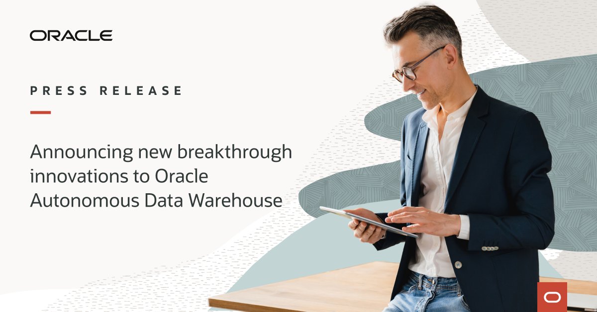 KrisGhose's tweet photo. Did you hear that @Oracle announced new innovations to Oracle Autonomous Data Warehouse? These new innovations simplify and accelerate #data access and data sharing across organizations and #clouds at significantly reduced costs. Learn more: https://t.co/wPlmYcsFJ6 https://t.co/lGOhnyI8Xh