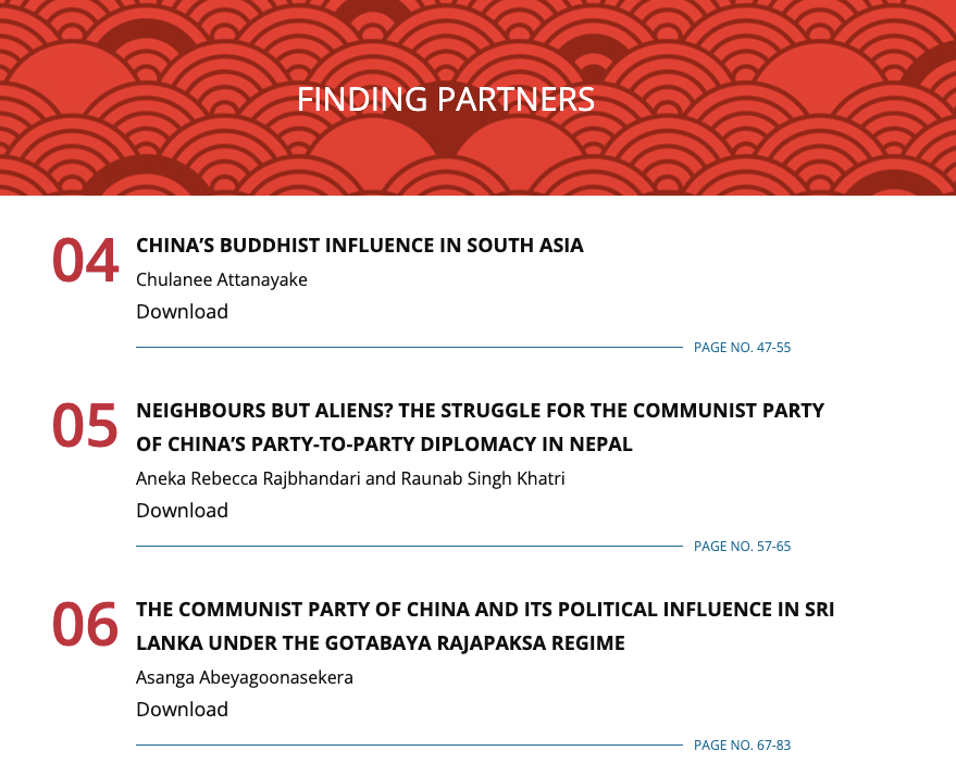 CSEP_Org's tweet photo. The next three chapters by @Chulaneejk, @anekarebeccaraj &amp; @SinghRaunab, and @AsangaAbey explore how China uses Buddhism and party-to-party links to engage new partners in the region. https://t.co/TXrEa14EvX