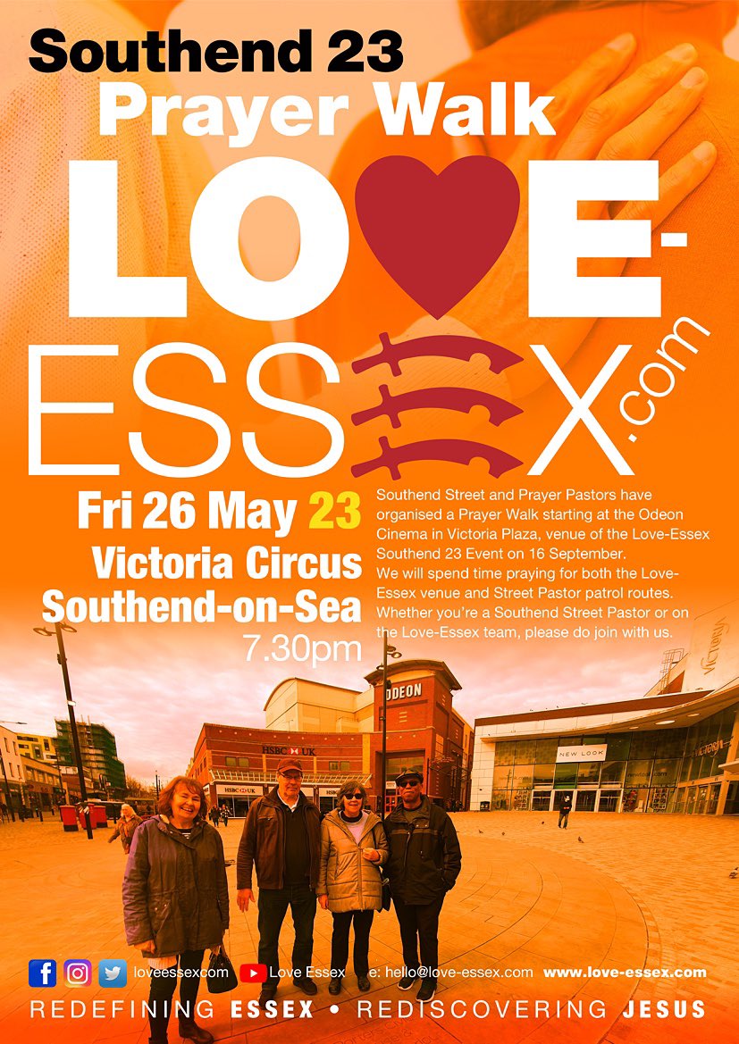Prayer Walk. #Southend #Essex 26th May 23 7.30pm Victoria Circus <a href="/loveessexcom/">Love Essex</a> <a href="/BBCEssex/">BBC Essex</a> <a href="/PremierRadio/">Premier Christian Radio</a> <a href="/Essex_Echo/">Essex Echo</a>  <a href="/TBN/">TBN</a> <a href="/GODTV/">GOD TV</a>