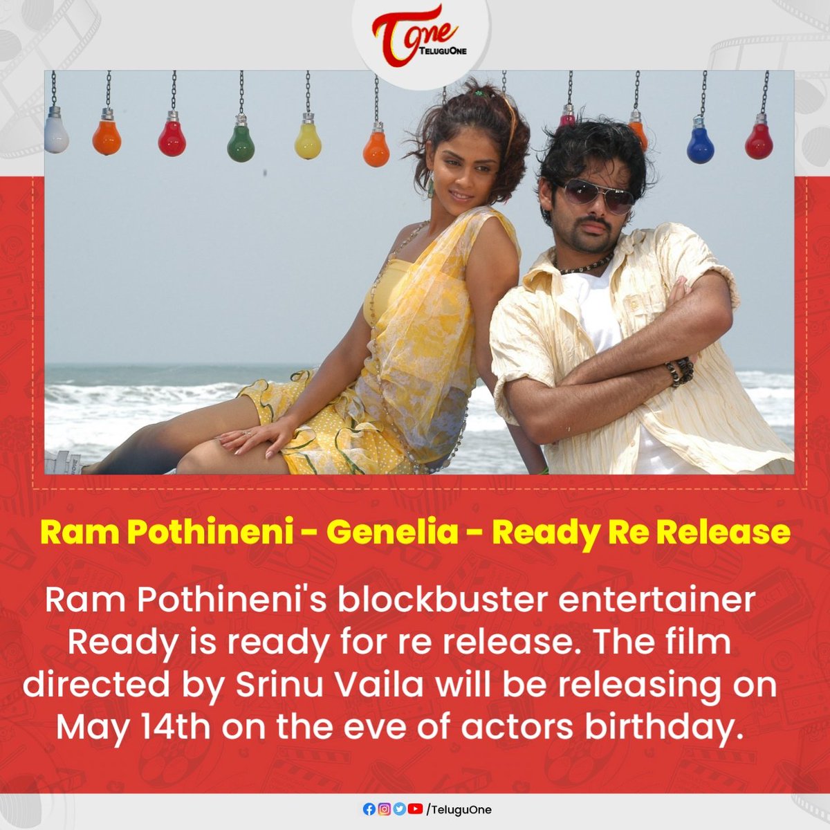 #Ready Re-release on May 14th. 

#RAmPOthineni #Genelia #Srinuvaitla #geneliadsouza