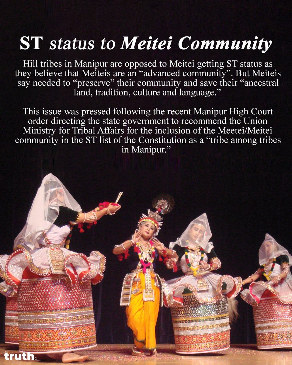 Anshul on X: You know Meities always enjoyed the Tribal status before  merger with India , it was only when Manipur became a part of India then  there status of ST was