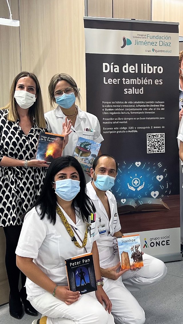 auroraherraiz's tweet photo. Aún leemos en la Fundación Jiménez Díaz los libros que regalamos de la mano de ILUNION y de la Editorial Plataforma !leer también es salud! https://t.co/OmjcsS6GDd