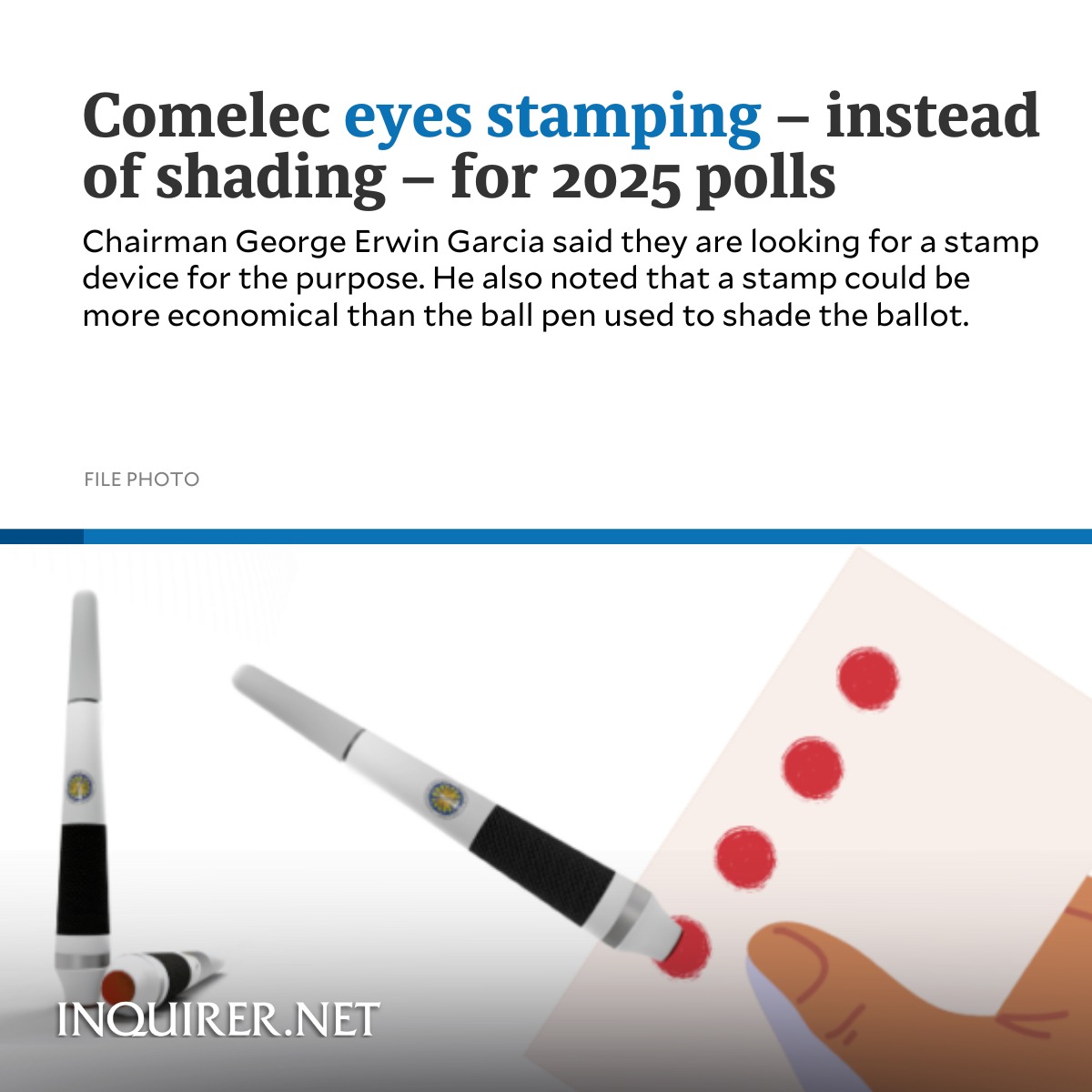 Inquirer on Twitter "The Commission on Elections is contemplating stamping instead of shading