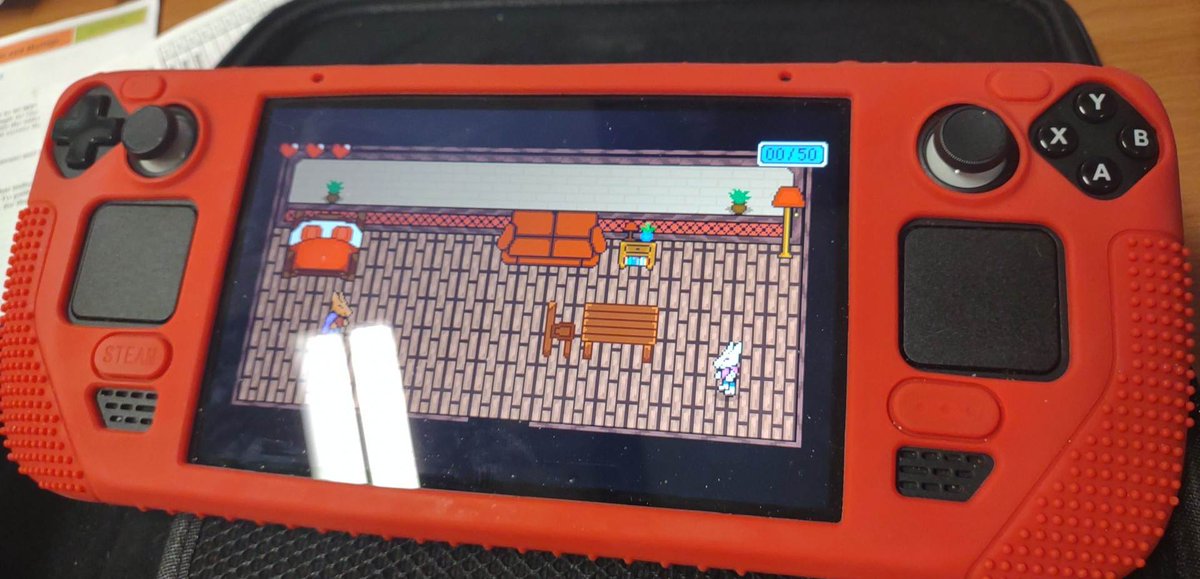 Yo i thought this was the coolest thing. A guy at work bought my game and has a steam deck. I had never seen a steam deck before and didn't know my game could be on something like this 😄 #indiedev