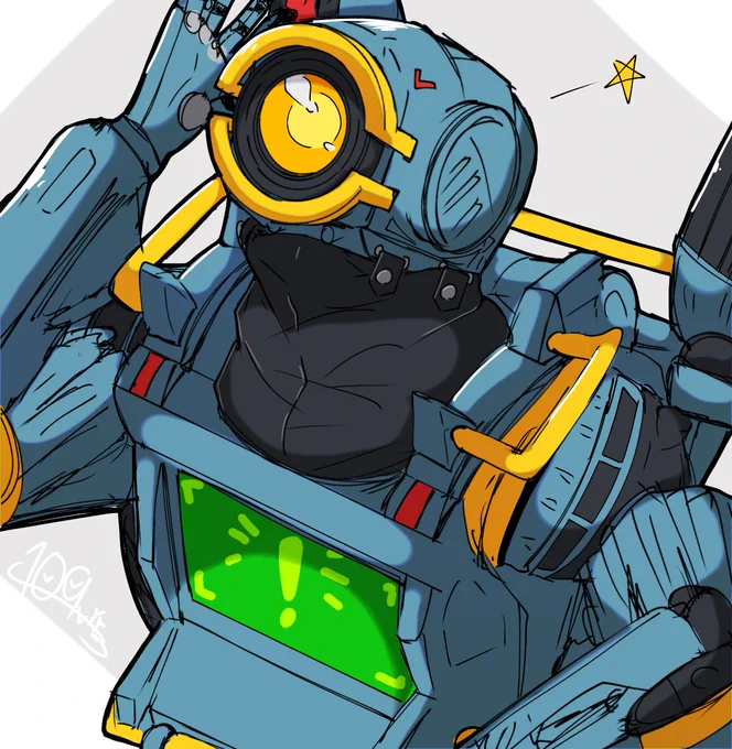 #ApexLegendsFanart #ApexLedgends  元気なパスファインダー君を描きたくなったので描いた落描き