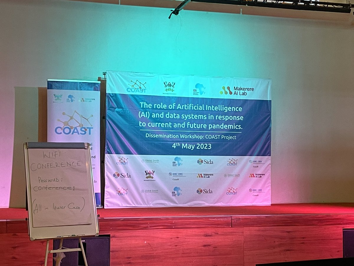 coastuganda's tweet photo. #HappeningNow: The COAST Project dissemination workshop is happening today at Kabira Country Club. We shall be discussing, “The role of Artificial Intelligence (AI) and data systems in response to current and future pandemics.” Join the meeting here: https://t.co/V7PNdpBCHk https://t.co/Vd26LdVm3F
