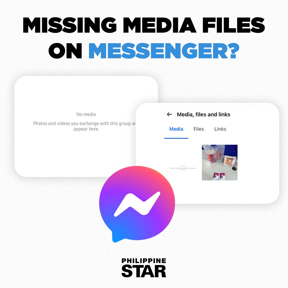PhilippineStar's tweet photo. CHECK YOUR MESSENGER, FOLKS!

Netizens on Thursday aired their frustration after finding out that some media files, including photos and videos, have become unavailable on the Messenger app. Are you experiencing this, too? https://t.co/TAP0ndMJIC