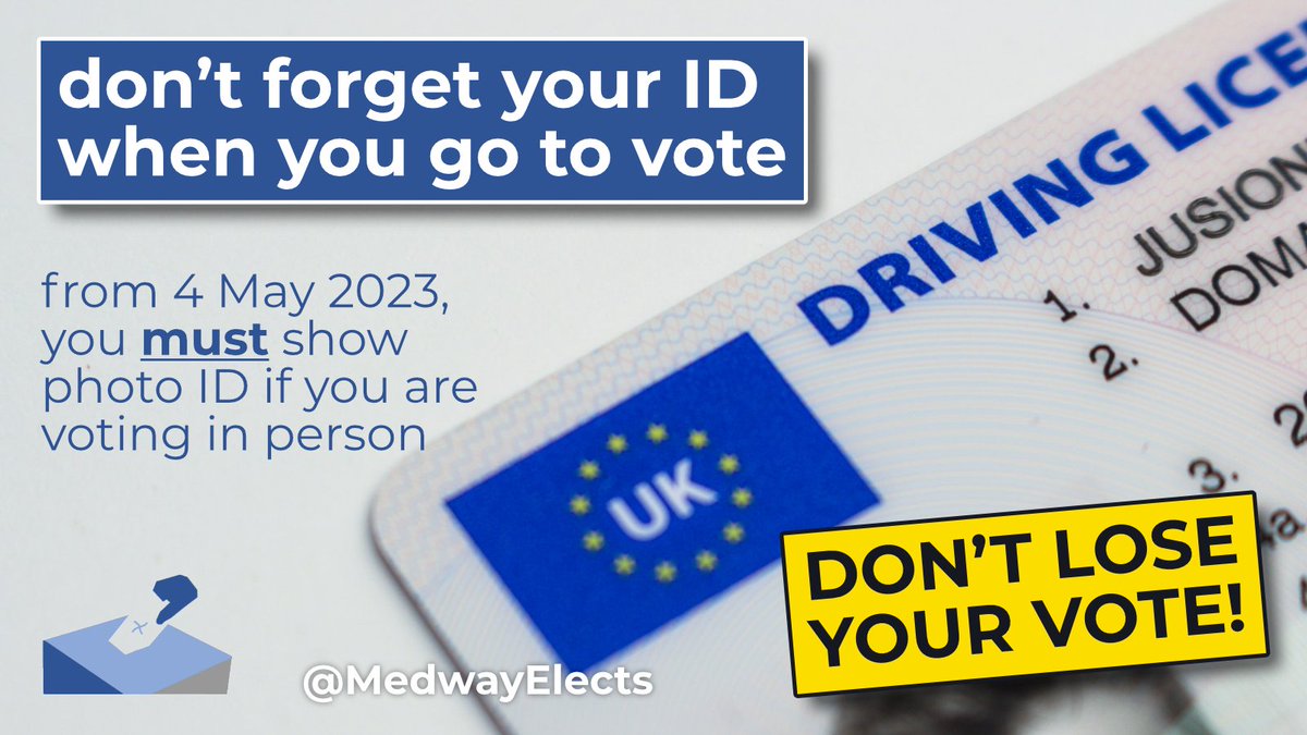 It's 7am. Polling stations are now open across Medway. They will remain open until 10pm for you to cast your votes in #MedwayElects23.

Don't forget you need to take ID with you when you go to vote.