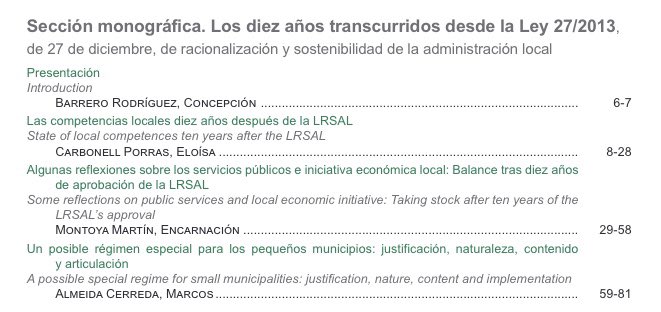 RevReala's tweet photo. En 2023 la Ley 27/2013 de racionalización y sostenibilidad de la Administración Local cumple 10 años🎂

En el número 19 de la REALA hay una sección monográfica que, a propósito de ese aniversario, contiene cuatro trabajos que hacen balance de los años transcurridos con esta ley👇🏼 https://t.co/e4u2kWodyZ